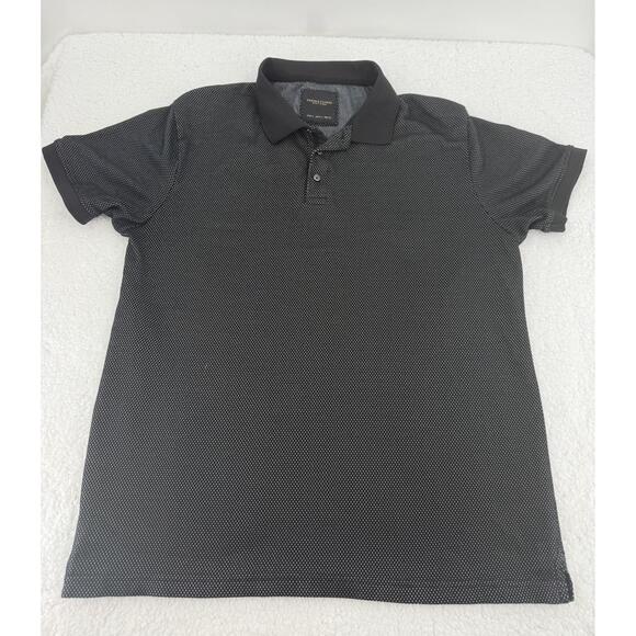 1822 Denim Other - Denim & Flower Ricky Singh Black Short Sleeve Collar Polo Shirt Mens Size Large